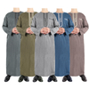 2022 Wholesale Casual Arabic Men's Robe Stand Collar Muslim Islamic Thobe