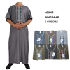 2022 Cotton Linen Wholesale New Arabic Men's Robe Stand Collar Muslim Islamic Thobe