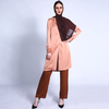 Autumn Color Matching Suit Collar Pakistan Two-piece Jacket + Pants Muslim Women's Suit in Stock