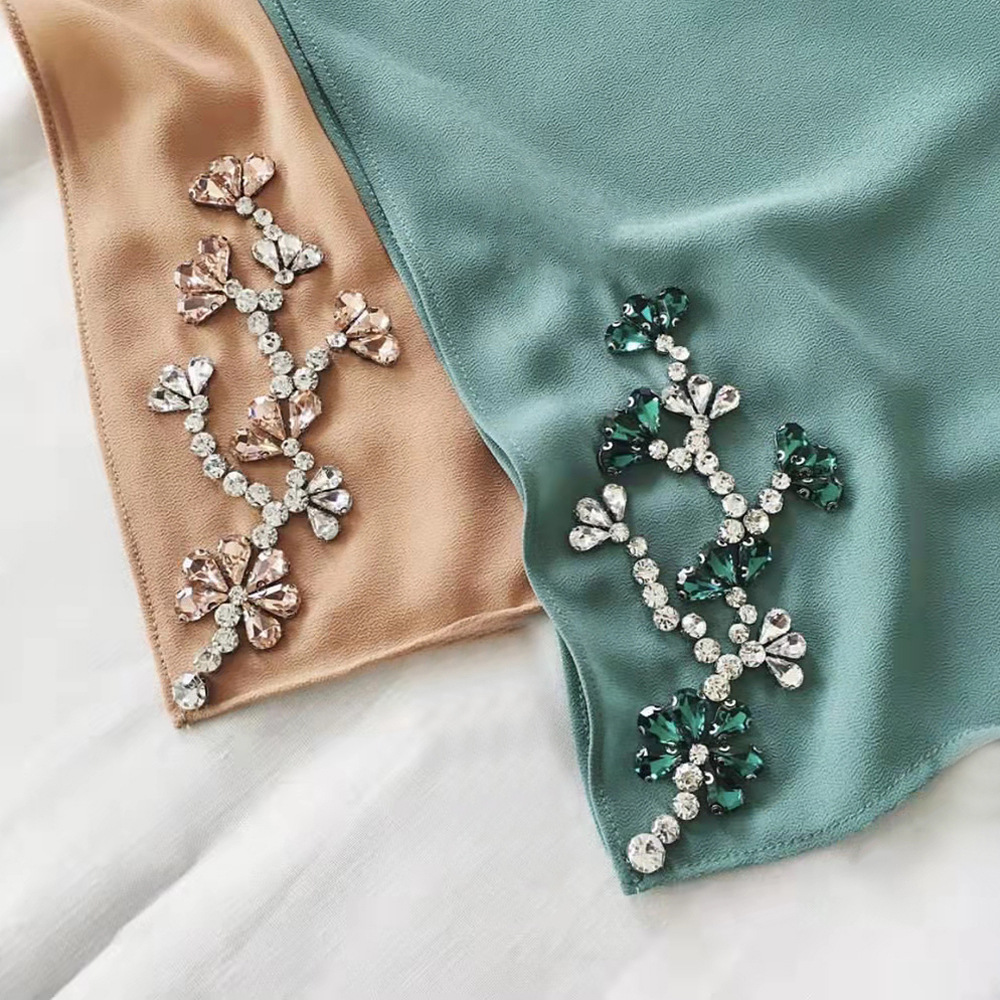 New Gauze Tube Bead Flower Breathable Fashion Chiffon Long Scarf Female Spot Cross-border hijab 03