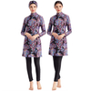 2022 Muslim Three-piece with Hats Cloak Beach Casual Clothing Printed Plus Size Swimsuit Swimsuit Conservative Swimsuit Headscarf 
