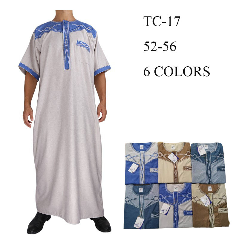 New 2022 Loose Wholesale Arabic Fashion Design Casual Men's Muslim Islamic Robe Thobe