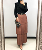 Pleated New Muslim Lady Latest Design Color Fashion Sheath Dress Skirt