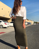 Knited Color Fashion New Muslim Lady Latest Design Sheath Dress Skirt