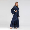 AliExpress Amazon Hot Sale New Sequined Robe Chiffon Trumpet Sleeve Muslim Cardigan
