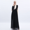 New Ins Sequined Gauze Skirt Dubai Muslim Women's Stitching Robe Chiffon Summer Long-sleeved Robe