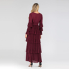 Amazon AliExpress Hot Selling New Fashion Elegant Round Neck Cake Skirt Long Dress