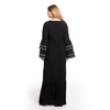 European And American Plus Size Fashion Petal-sleeved Dress Long-sleeved Embroidery Slim Abaya