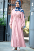 2022 new fashion Muslim lapel solid color full button slim dress long skirt