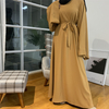 2022 AliExpress EBay Amazon Middle East Dubai Hot Sale Net Color Plus Size Lace-up Muslim Dress