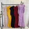 2022 Middle East New Fashion Women's Pleated Long Skirt Irregular Hem Muslim Dress