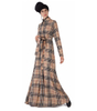 Plaid Long Sleeve Modest Fashion Islamic Loose Islamic Muslim Maxi Dresses Abaya