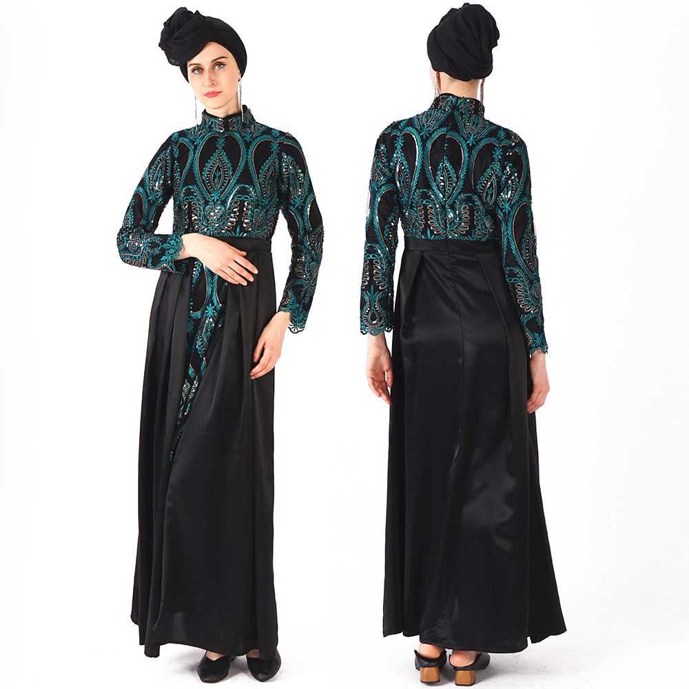 Sequins Islamic Loose Robe Arabic Plus Size Modest Fashion Muslim Maxi Dresses Abaya
