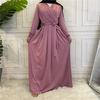 2022 The Middle East Hot Sale New Fashion Simple Women's Pure Color Muslim Dress