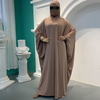2022 Hot Sale in The Middle East Big Solid Color Fashion Bat Sleeve Robe Plus Size Dress Muslim Abaya