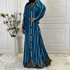 2022 AliExpress Amazon Middle East Fashion Women's Fall/Winter High Quality Gold Velvet Printed Long Sleeve Dress