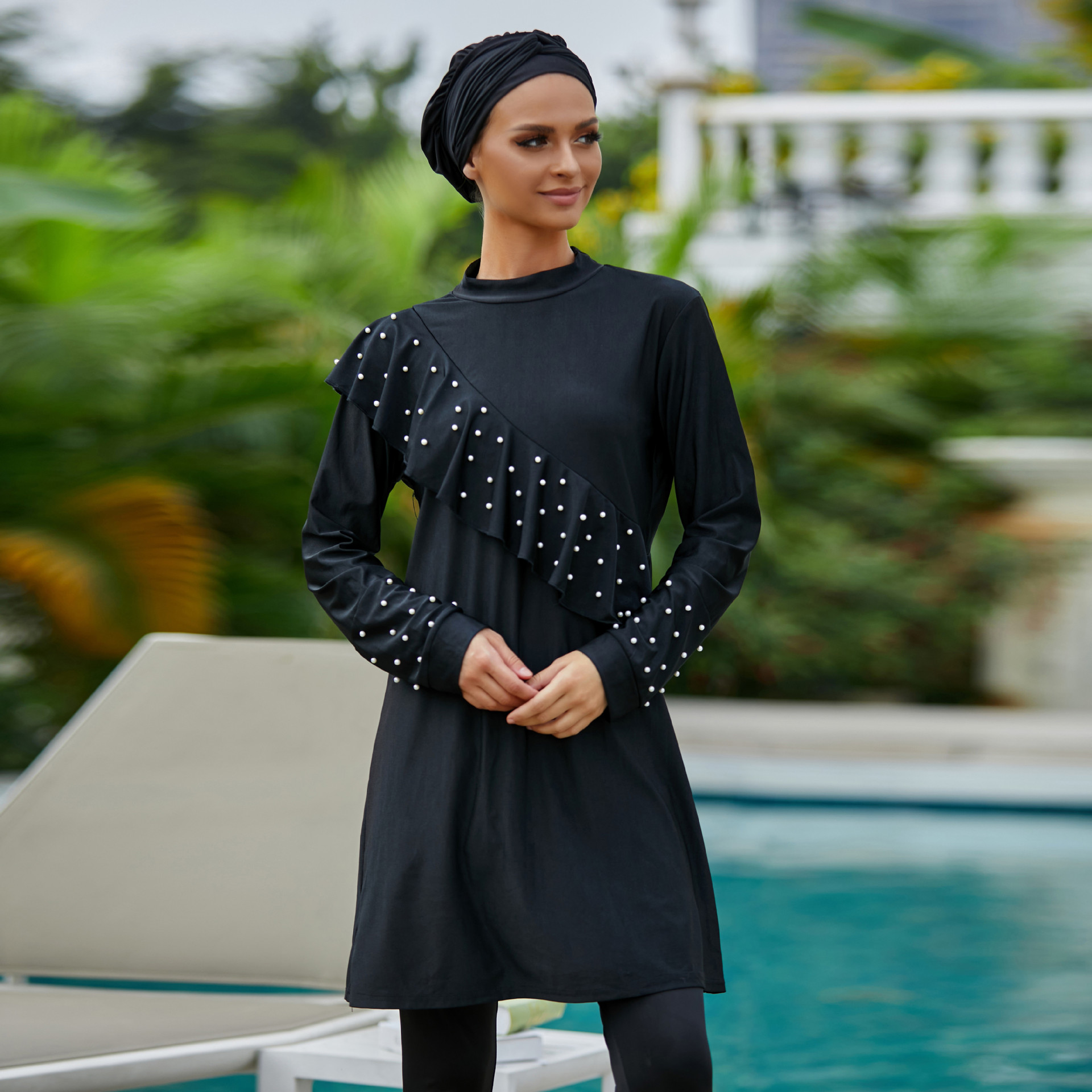 Beachwear Islamic Modest Swimming Long-sleeved Swimsuit Muslim Swimwear Burkini
