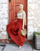 2022 Pleated Modest Muslim Lady New Design Color Fashion Sheath Dress Ins Long Button Skirt