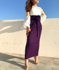 Modest Muslim Lady New Design Fashion Sheath Dress Middle East Ins Long Button Skirt