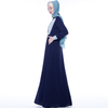 Fashion color matching stand-up collar Muslim female robe Islamic Maxi long sleeve dress