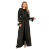 Cross-border Source of Fashion Robe Women's Mesh Fabric Stitching Hot Drilling Muslim Cardigan 