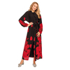 New Middle Eastern Arab Fashion Print Lantern Sleeve Cardigan Robe Muslim Abaya