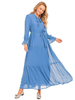 AliExpress Amazon Fashion Cross-border Foreign Trade Women's Stitching Long-sleeved Middle Eastern Dress