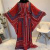 Cross-border Source Fashion Printing Elegant Loose Muslim Robe Bat Sleeve Plus Size Women's Dress
