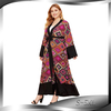 Foreign Trade Hot Sale New Fashion Robe Printing Retro Hit Color Cardigan Muslim Abaya Cardigan