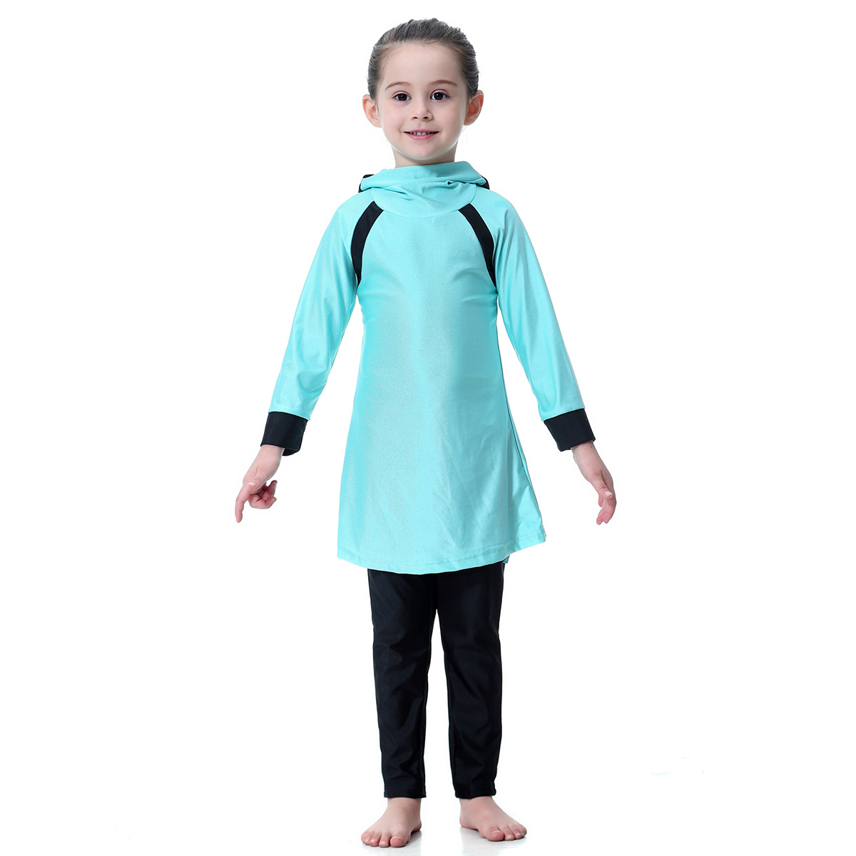  2021 muslim sportswear swimwear islamic clothing kids 3 pieces modest girl fabric fashion full cover swimwear swimsuit burkini