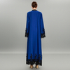 Muslim Arabian Fashion Long Coat Robe Loose Large Size Paris Beads Retro Stitching Long Sleeve