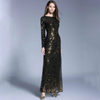 2022 Fashion Two-color Sequined Long Sleeve Long Simple And Elegant Slim Middle East Dress