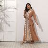 2022 New Muslim Embroidered Lace Tie Arab Middle East Elegant Two-piece Set