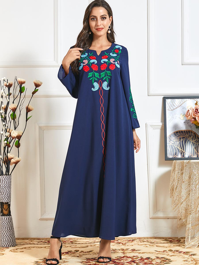  Borka Vetement Femme Prayer Clothes Vêtements Dubai Turkish Embroidery Women Modest Kebaya Maleisie Islamic Clothing Robe Femme Musulman Maxi Dress Abaya