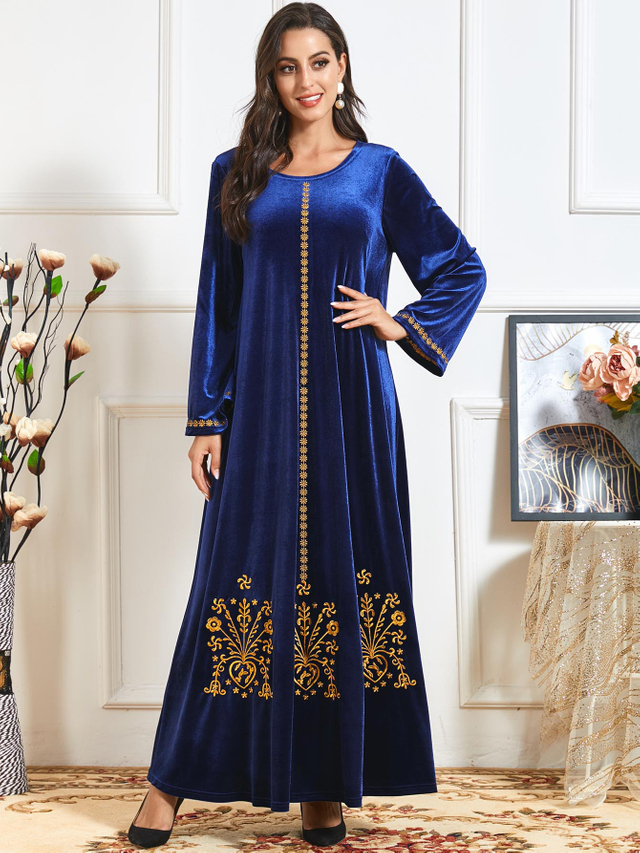  Women Vêtements Vetement Femme Prayer Clothes Embroidery Borka Robe Femme Musulman Dubai Kebaya Maleisie Islamic Clothing Turkish Modest Maxi Dress Abaya
