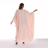 2022 Muslim Bat Sleeve Long Double-sided Pink Chiffon Sequin Elegant Robe