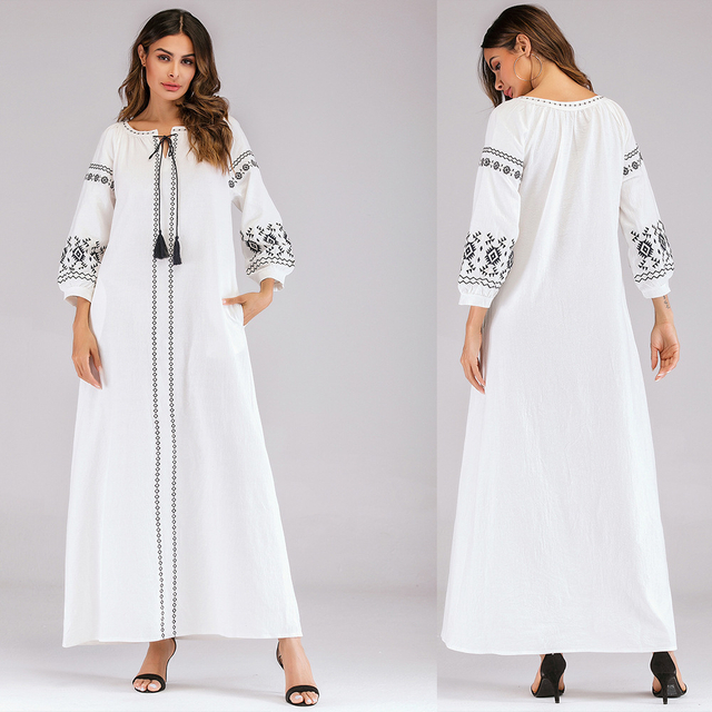  Burka Modest Islamic Clothing Kimono Jalabiya 2022 Turkish Cotton Robe Kaftan Morocco Dubai Muslim Arab Prayer Women Maxi Dress Abaya