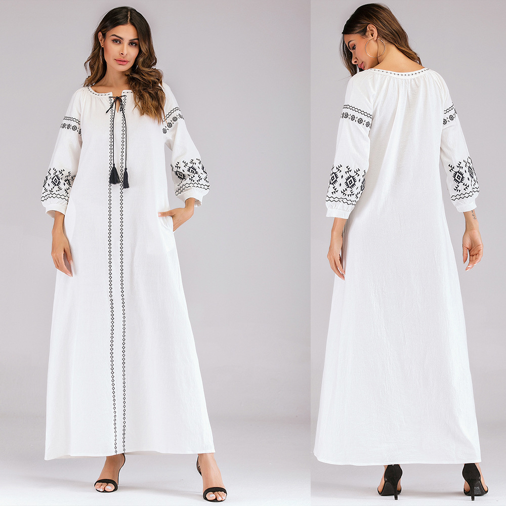  Burka Modest Islamic Clothing Kimono Jalabiya 2022 Turkish Cotton Robe Kaftan Morocco Dubai Muslim Arab Prayer Women Maxi Dress Abaya