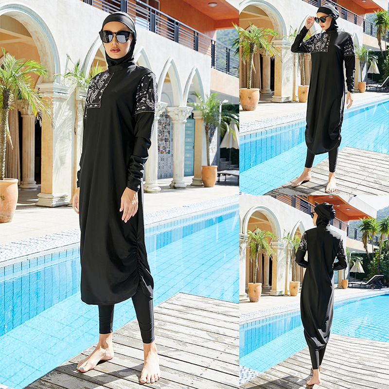 Plus Size Muslim Lady Modest Wholesale Swimwear Islamic Women's Swimsuits Full Cover Beach Burkini