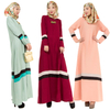  2022 Islamic Clothing Robe Kaftan Cotton Muslim Burka Modest Jalabiya Morocco Turkish Kimono Arab Dubai Prayer Women Maxi Dress Abaya