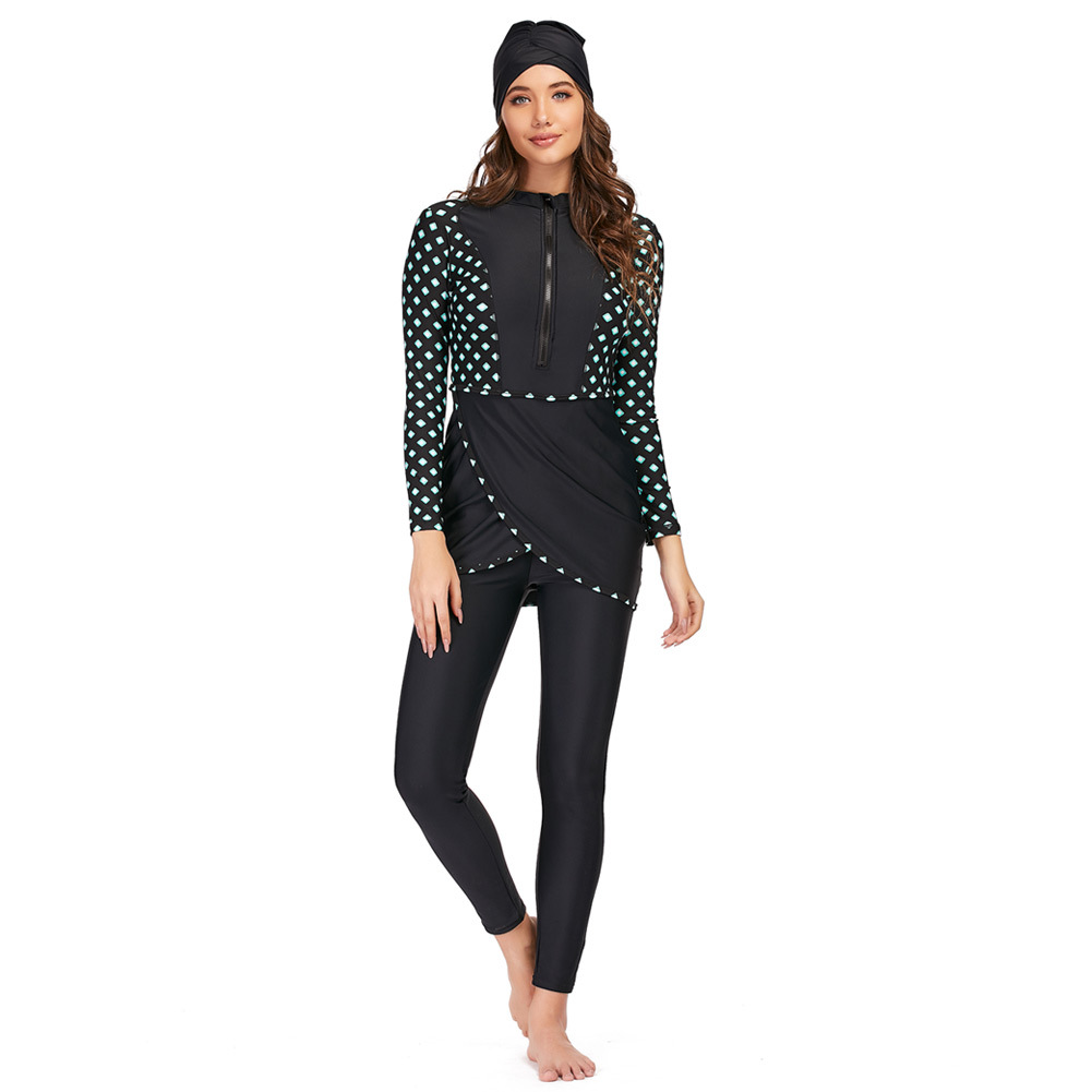 Plus Size Modest Wholesale Women's Full Cover Swimsuits Muslim Beach Islamic Swimwear Burkini