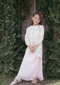 SIPO Eid Custom Malaysia Baju Kurung Kids Kurung Mini Kurung Modern Cutting Musulmane Perempuan Dress Small Puff Sleeves Modern Kurung