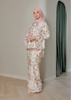 SIPO Eid Hot Selling Malaysia Baju Kurung Premium Mix Tencel Raglan Cutting with Ruffles Sleeves Muslimah Perempuan Dress Floral Print Modern Kurung