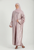 SIPO Demure Custom Modest Women Solid Color Abaya Women Muslim Dress Femme Two Pieces Abaya Set High Quality Maxi Dress