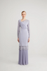 SIPO New Design Wholesale Malaysia Baju Kurung Matte Satin Muslim Women Dresses Fashion Lace Assymmetric Neckline Modern Baju Kurung