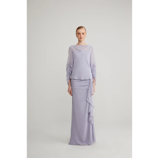 SIPO Baju Raya Malaysia Kurung Dress Solid Color Muslim Women Dresses Chiffon Modern Baju Kurung 
