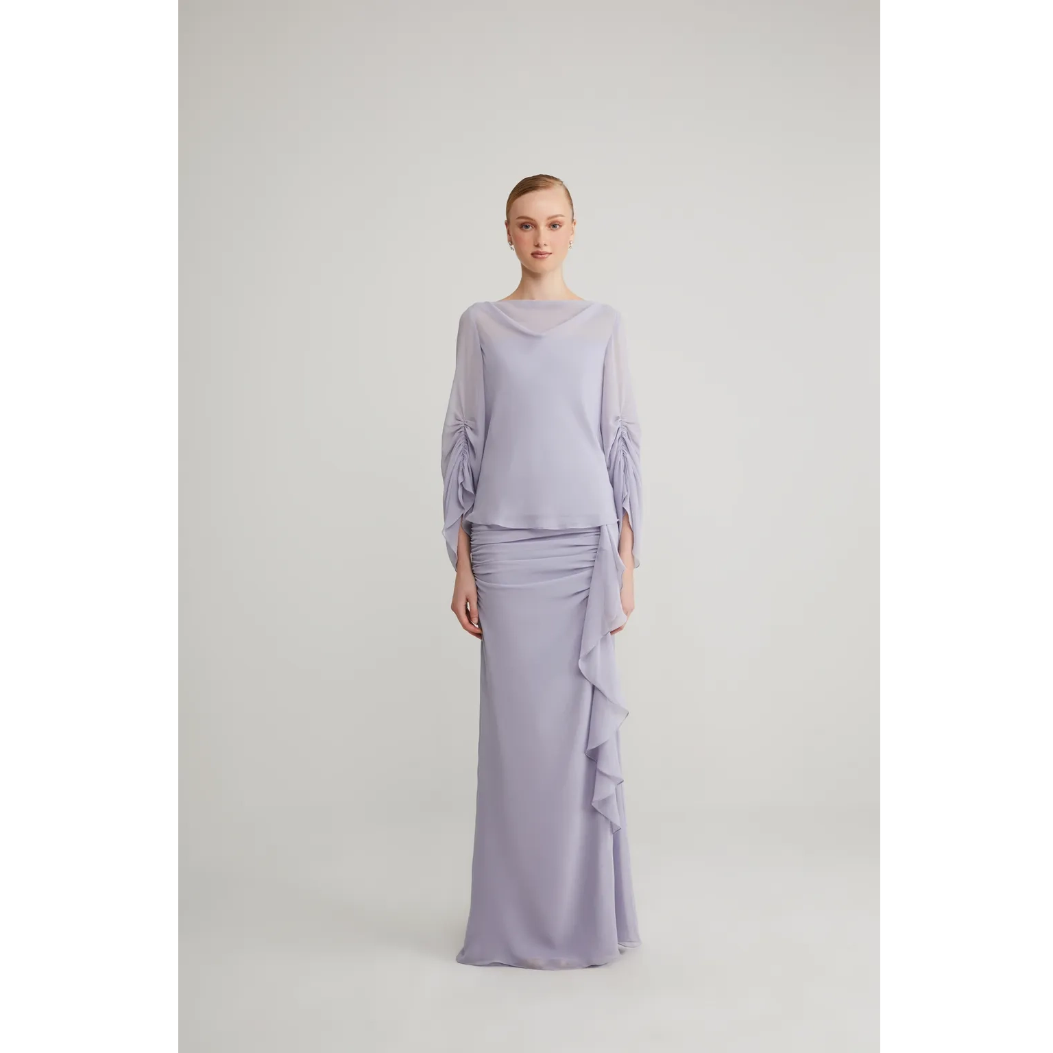 SIPO Baju Raya Malaysia Kurung Dress Solid Color Muslim Women Dresses Chiffon Modern Baju Kurung 