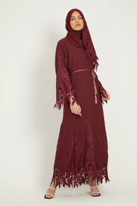 SIPO Custom Dubai Spring/Summer Dress Solid color beautifully embroidered dress gown Elegant Abaya