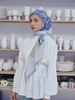 SIPO Custom 2024 Popular Matte Satin Printed HIjab Small Floral Design 46" X 46" Scarf Malaysian Women Tudung