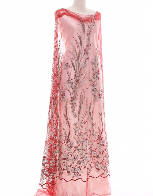 Embroidery Lace KINSLEY BEADED LACE IN RED